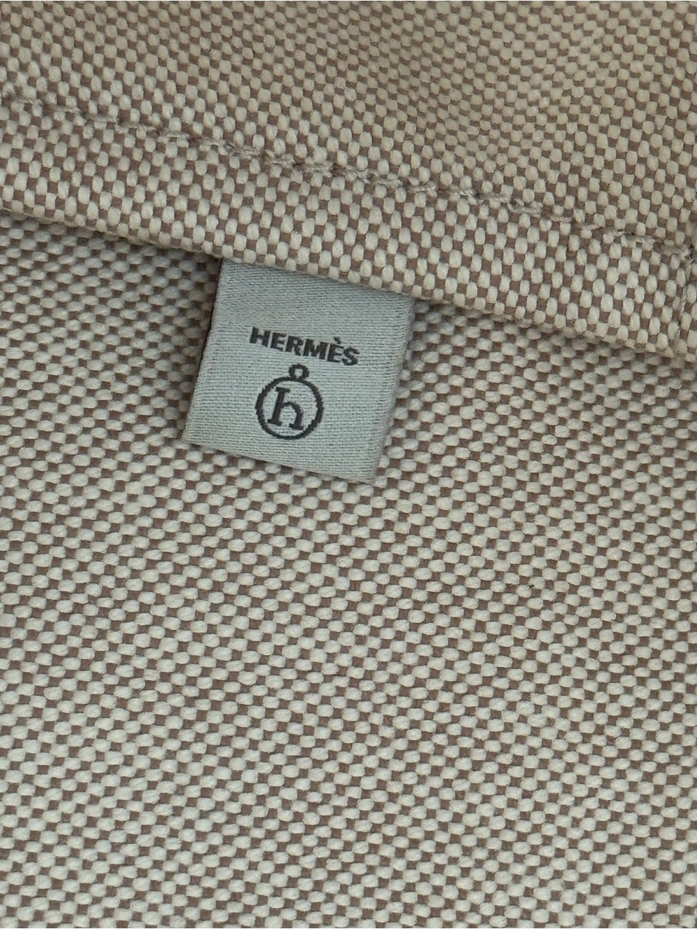 ‘26 Hermes Petit h Wax-Canvas Tote w/ Silk Print Ribbing & Contrast Top Handles - Picture 4 of 16